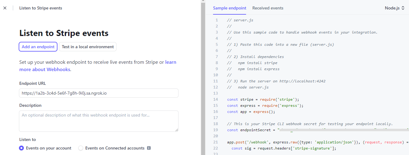 Configure Endpoint URL